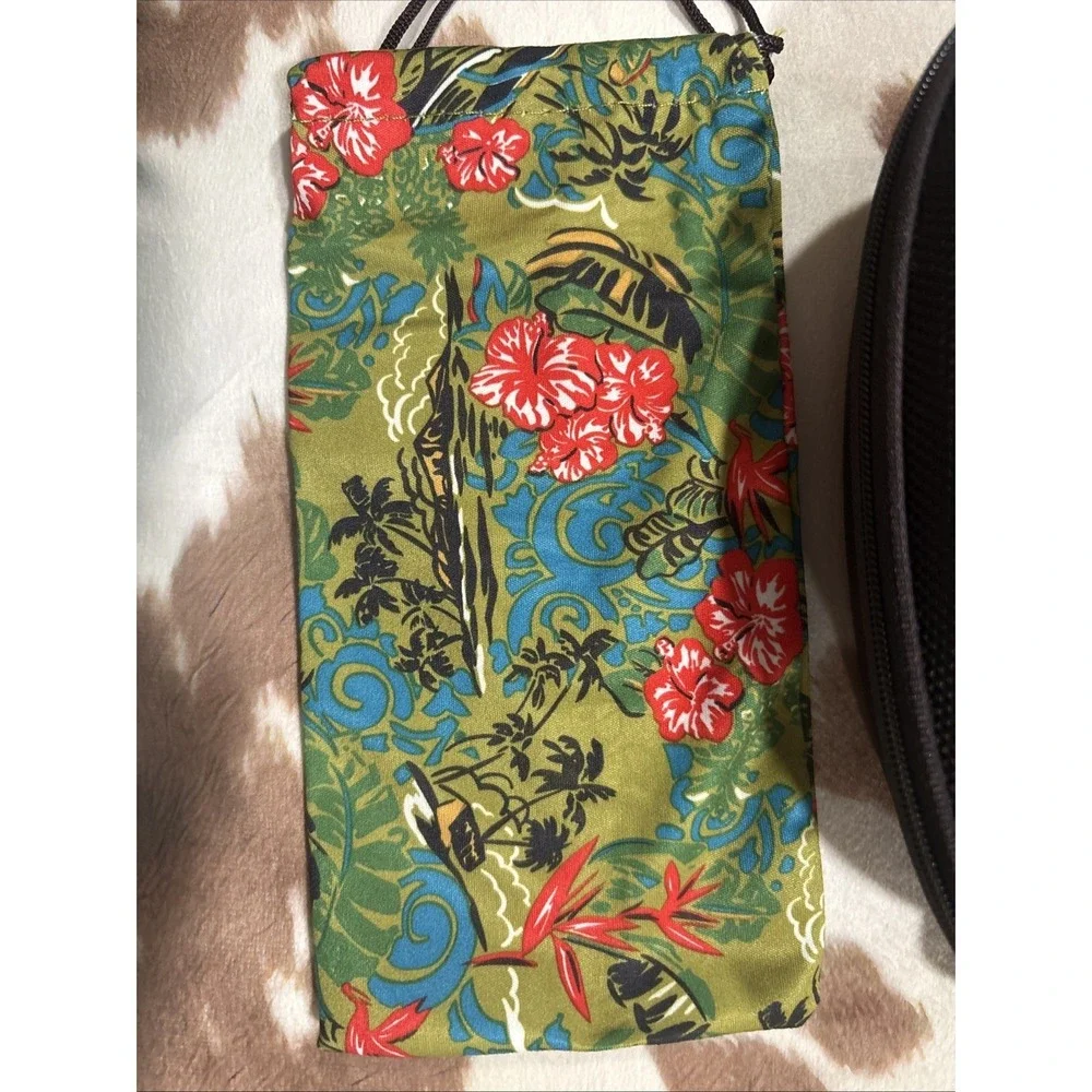 MAUI JIM Zippered Hard Brown Sport SUNGLASSES CASE+POUCH